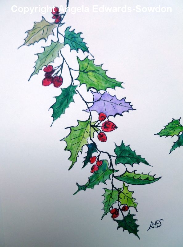 Traditional Holly Card
